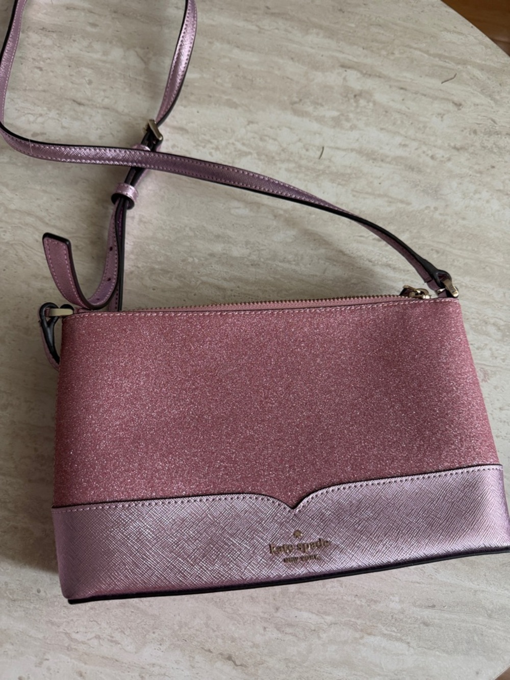 kate spade Pink Glitter & Metallic Pink Crossbody Bag